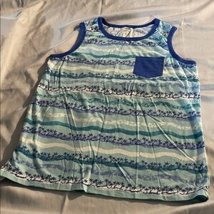 The Children's Place Blue & Aqua Palm-Stripe Tank Top